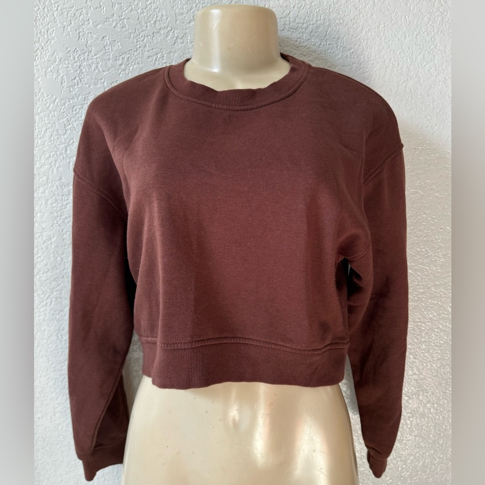 Zara brown sweater pullover stretchy cozy long sleeve